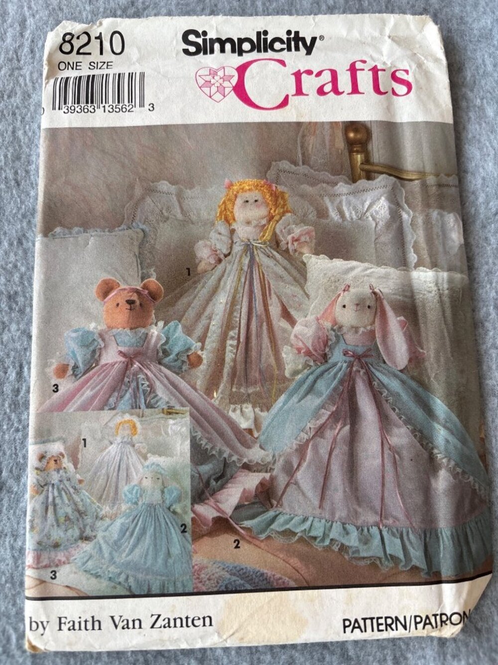 Simplicity 8210 Tipsy Turvy Doll Stuffed Animal Sewing Pattern OS Uncut 1987 Cra